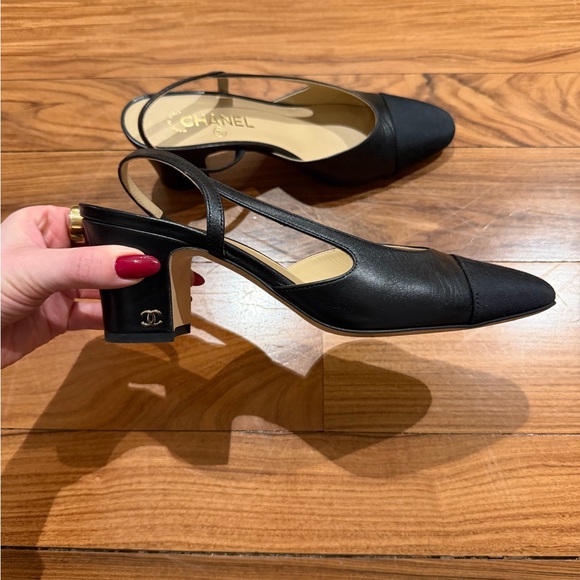 CHANEL Shoes - Chanel Leather Slingbacks